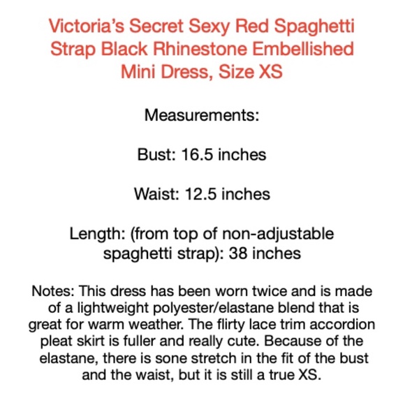 Vintage 2005 Victoria's Secret Red Satin Rhinestone Embellished Dress - Picture 15 of 15